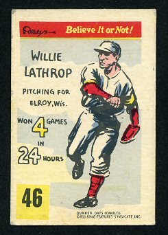 1953 Quaker Oats Ripley's Willie Lathrop